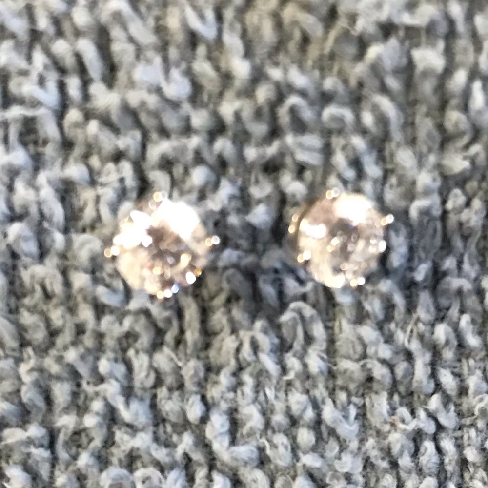 Diamonique Sterling Silver Stud Earrings